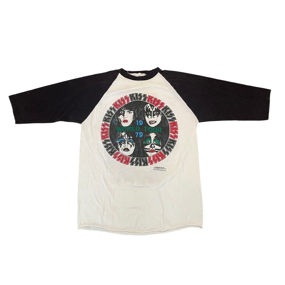 AUTHENTIC 1979 KISS World Tour Shirt Dynasty Raglan Aucoin Niocua M 70s